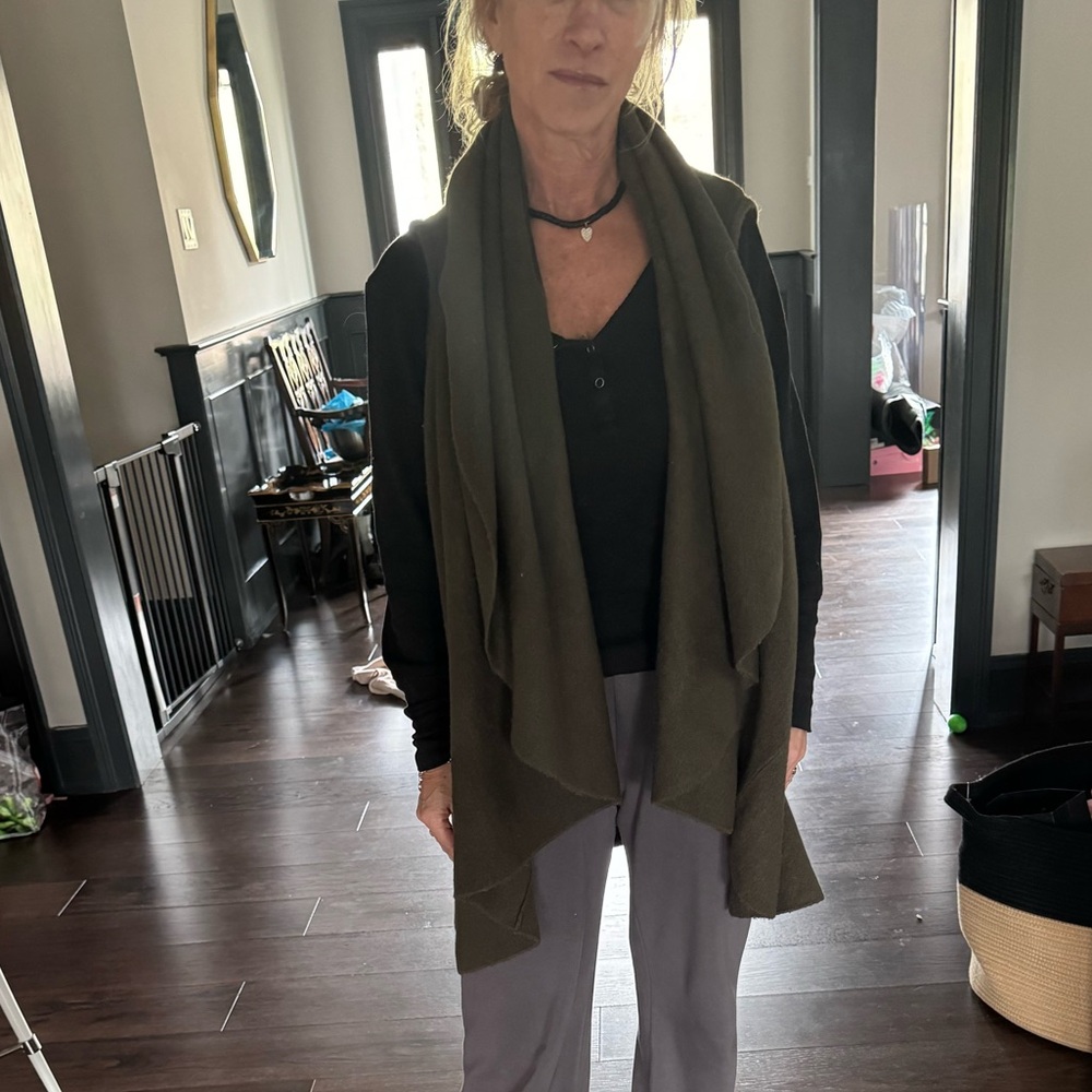 Brown Versatile Cozy Vest Cardigan Sweater